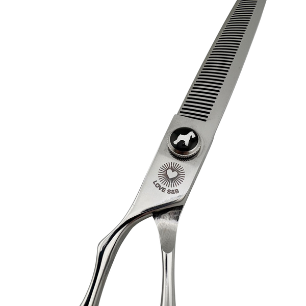 6.5" 45 tooth LOVE S&B Left Handed Thinning Scissors With Dog Pivot
