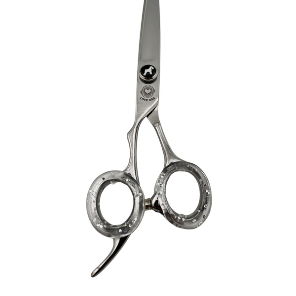 7" LOVE S&B Left Handed Straight Scissors With Dog Pivot