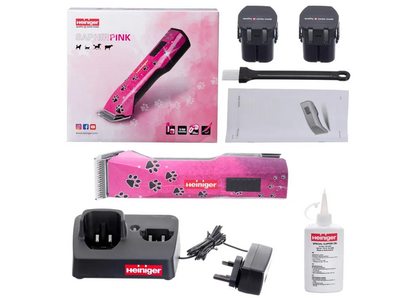 Heiniger Saphir Style Cordless Clipper, Pink Paws