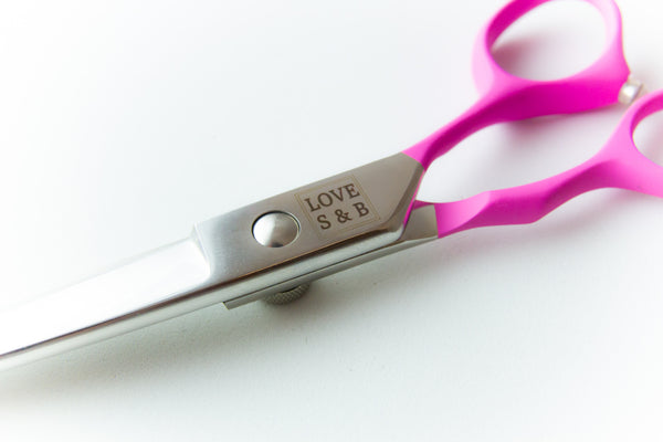 Love S&B LP750 7.5" Straight Scissor, Pink